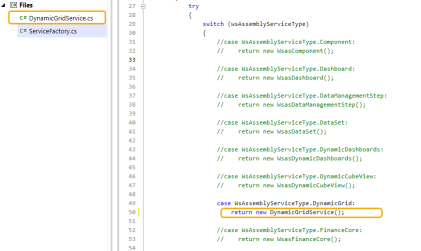 The object name and Assembly File name match: DynamicGridService.